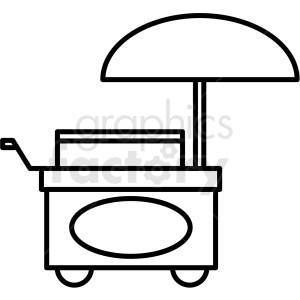 black and white food cart icon clipart. Royalty.