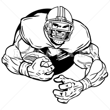 Best Football Player Clipart Black And White #21011.