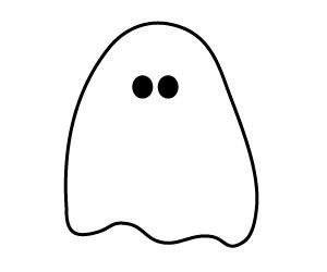 Free ghost clipart! Perfect for Halloween favor tags, candy bag tags.