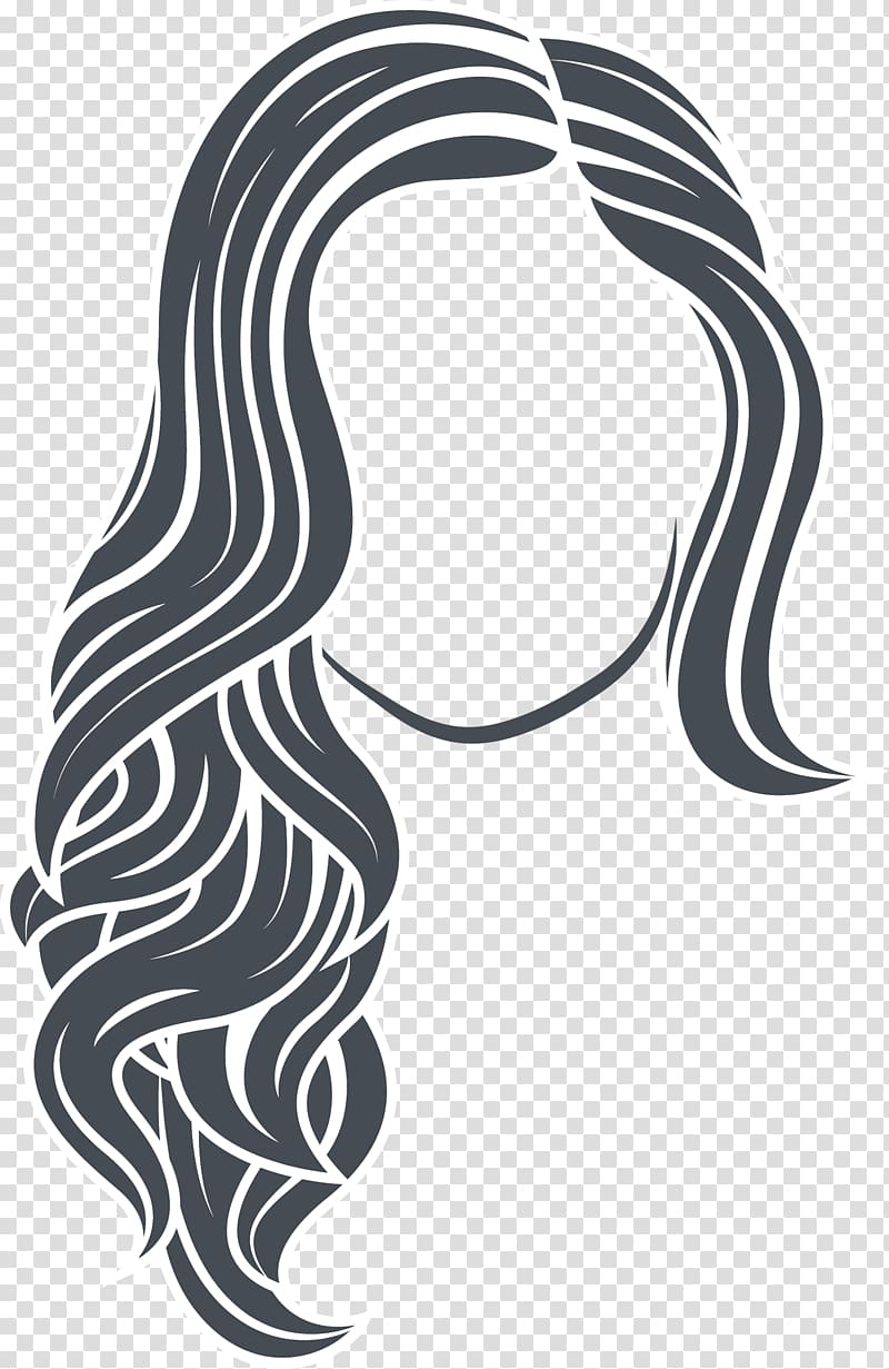 Woman\'s grey and white hair stencil, Hairdresser Euclidean.