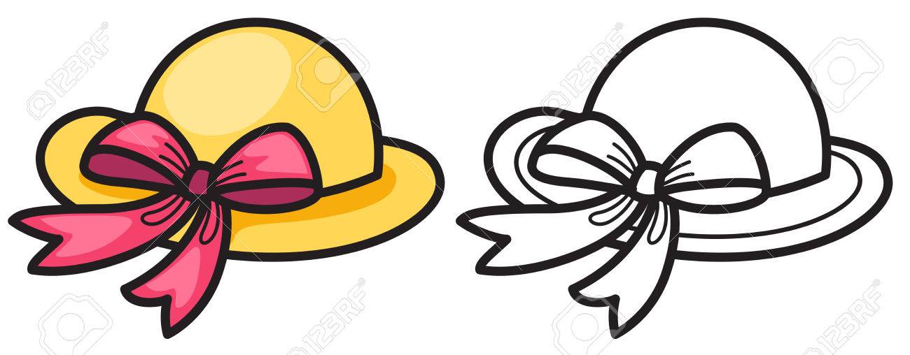 illustration of isolated colorful and black and white hat for...