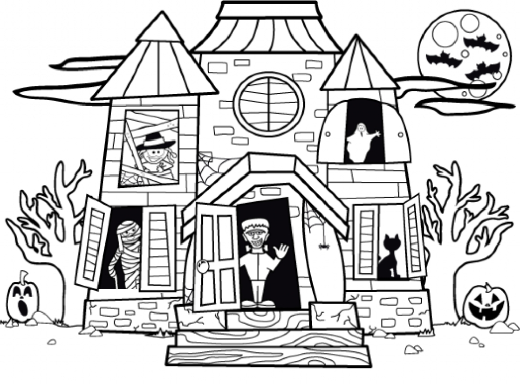 Haunted House Clipart Outline.
