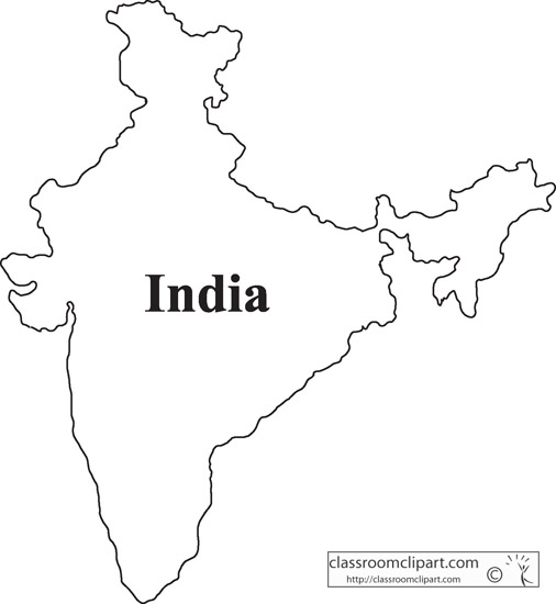 India map clipart black and white.
