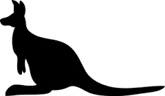 Image result for kangaroo silhouette clipart black and white.