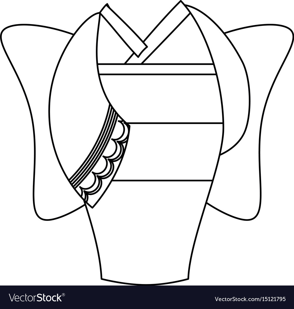 Japanese kimono dress icon.