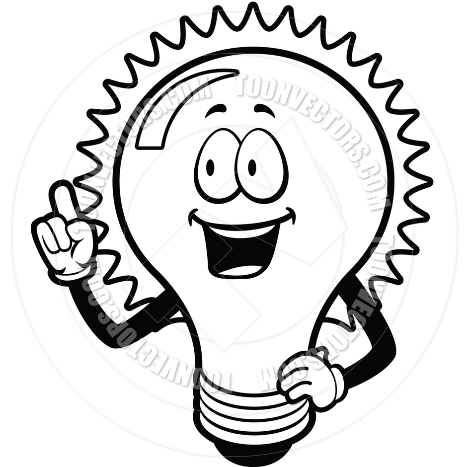 Idea Light Bulb Clip Art Black And White.