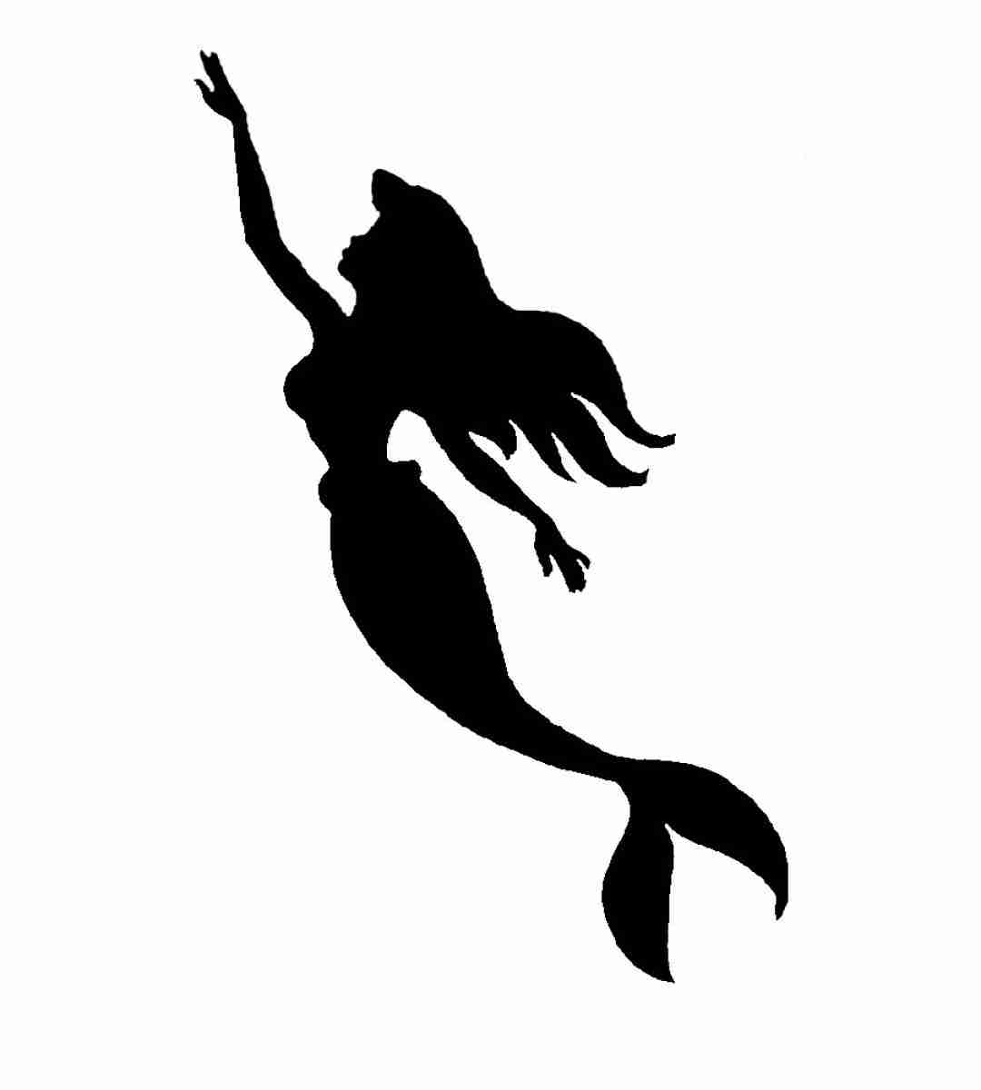 Silhouette Mermaid Clipart.