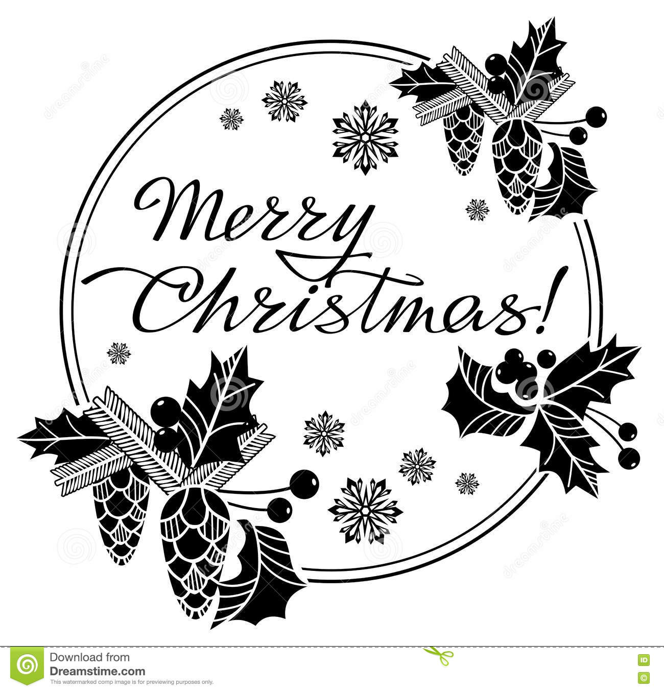 Merry Christmas Clipart Black And White Happy Holidays Clipart Images