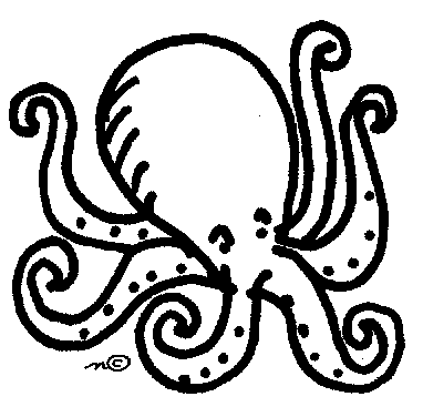 Octopus clip art black and white free clipart images.