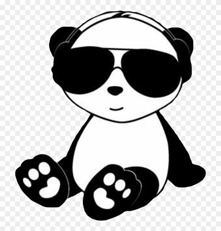 Chill Panda Cute Kawaii Black White Animal Bear Paw Clipart.