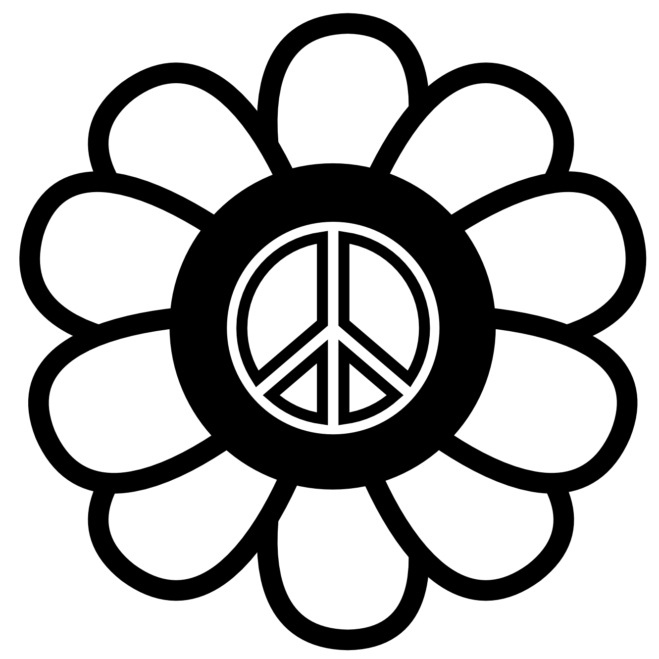 Black And White Peace Sign Clip Art 20 Free Cliparts Download Images 