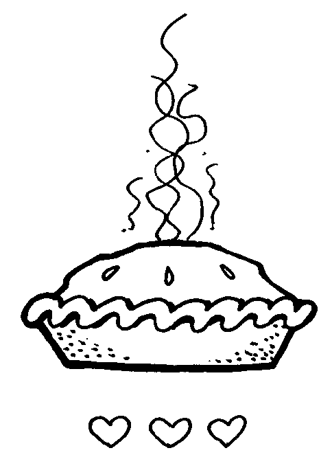 Apple Pie Clipart Black and White.