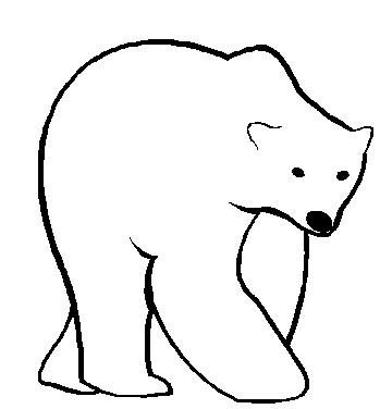 Polar Bear Clip Art Black And White.