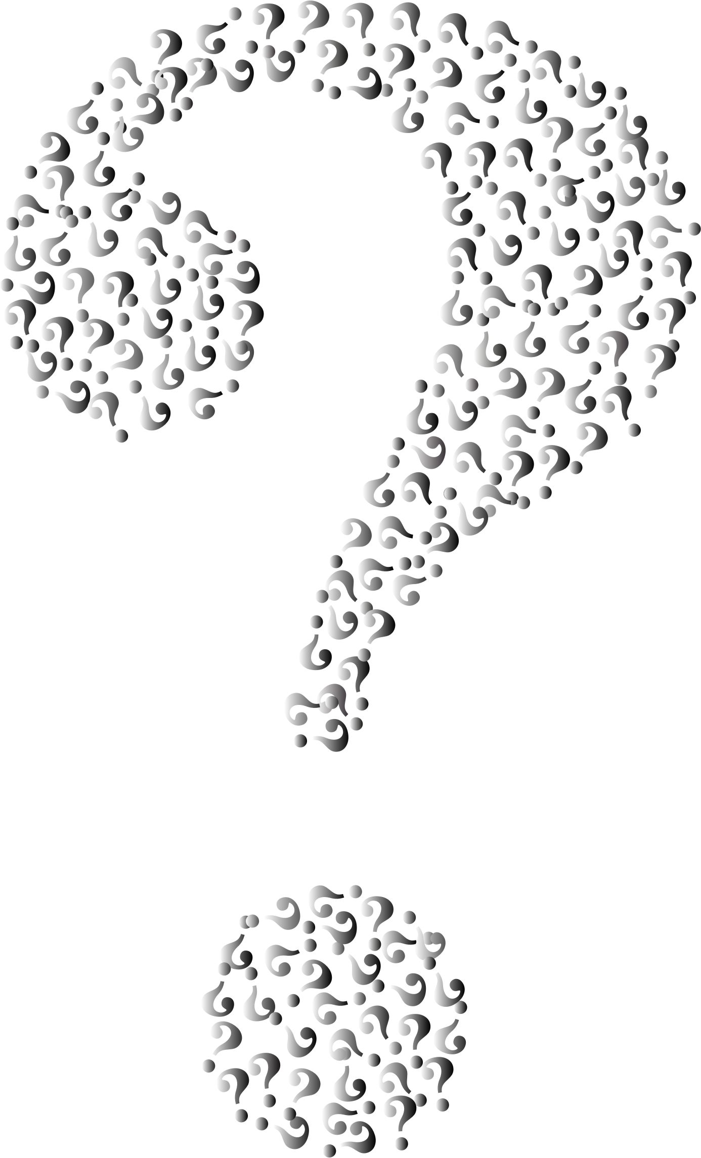 black and white question mark clipart with no back ground ...