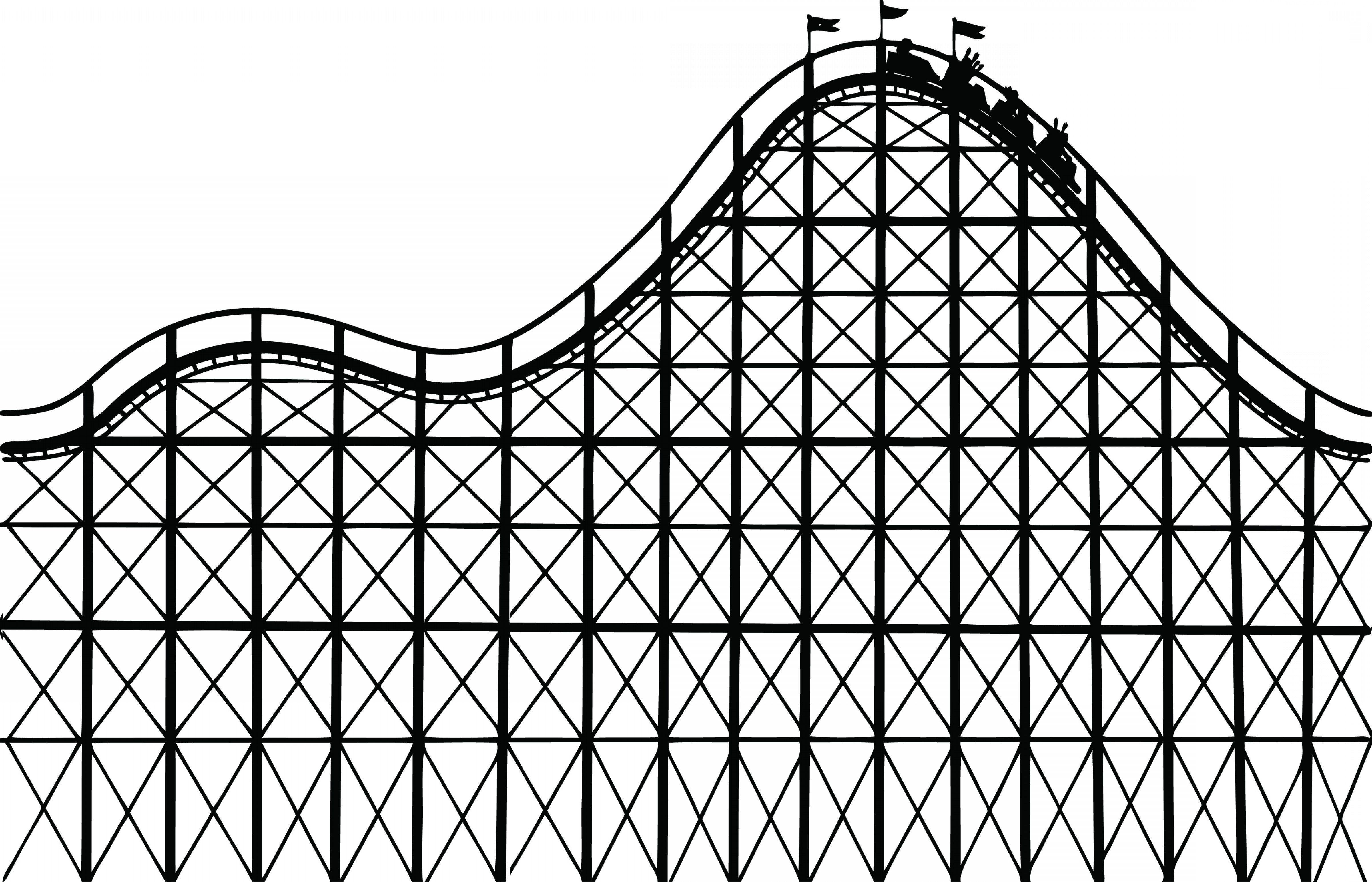 Free Clipart Of A Roller Coaster.