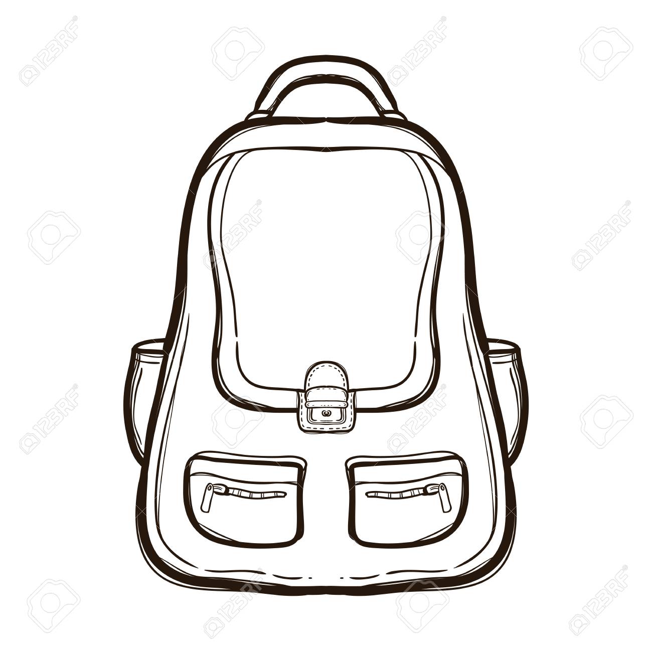 Black And White School Bag Clipart.
