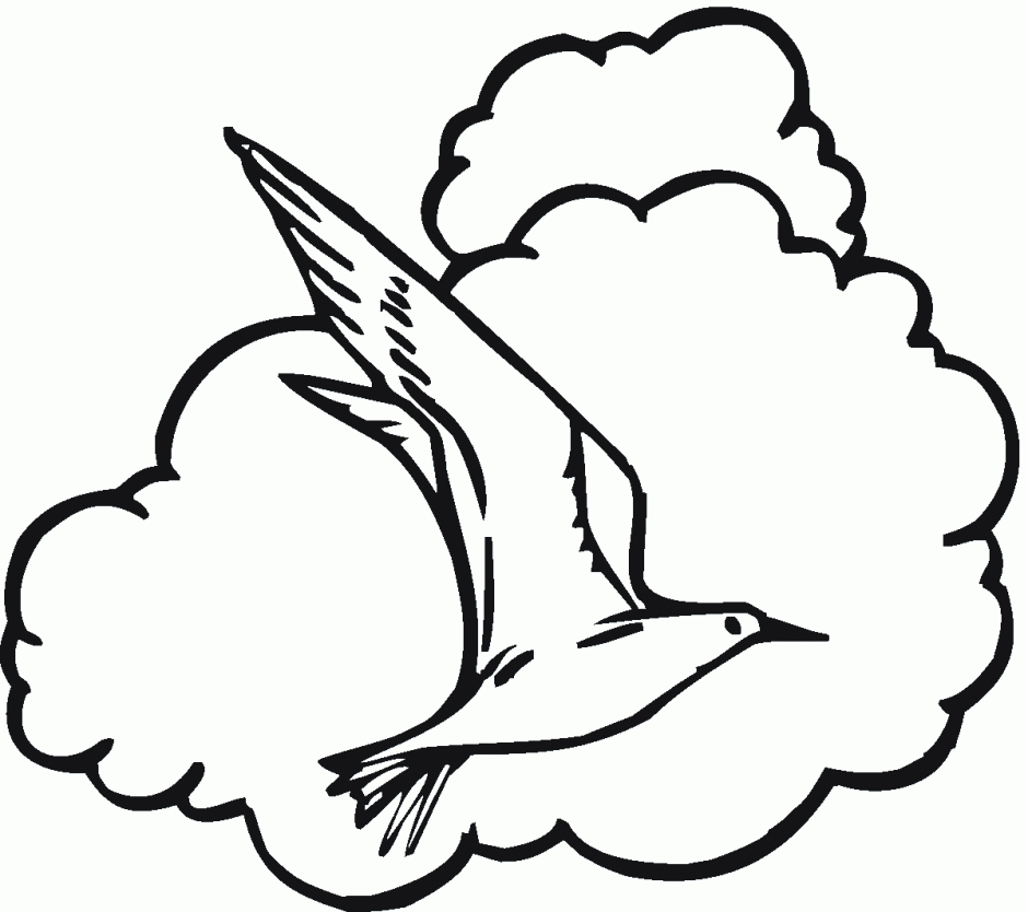 Flying Bird In The Sky Clipart Black And White.