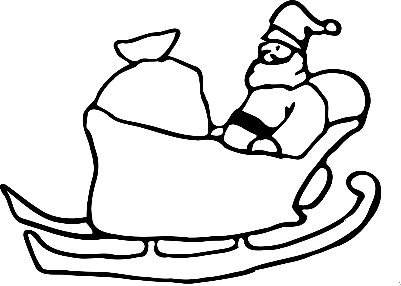 Free Santa Sleigh Clipart Black And White, Download Free.