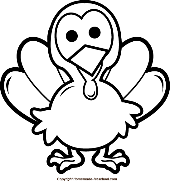 Cute Turkey Clipart Black And White.