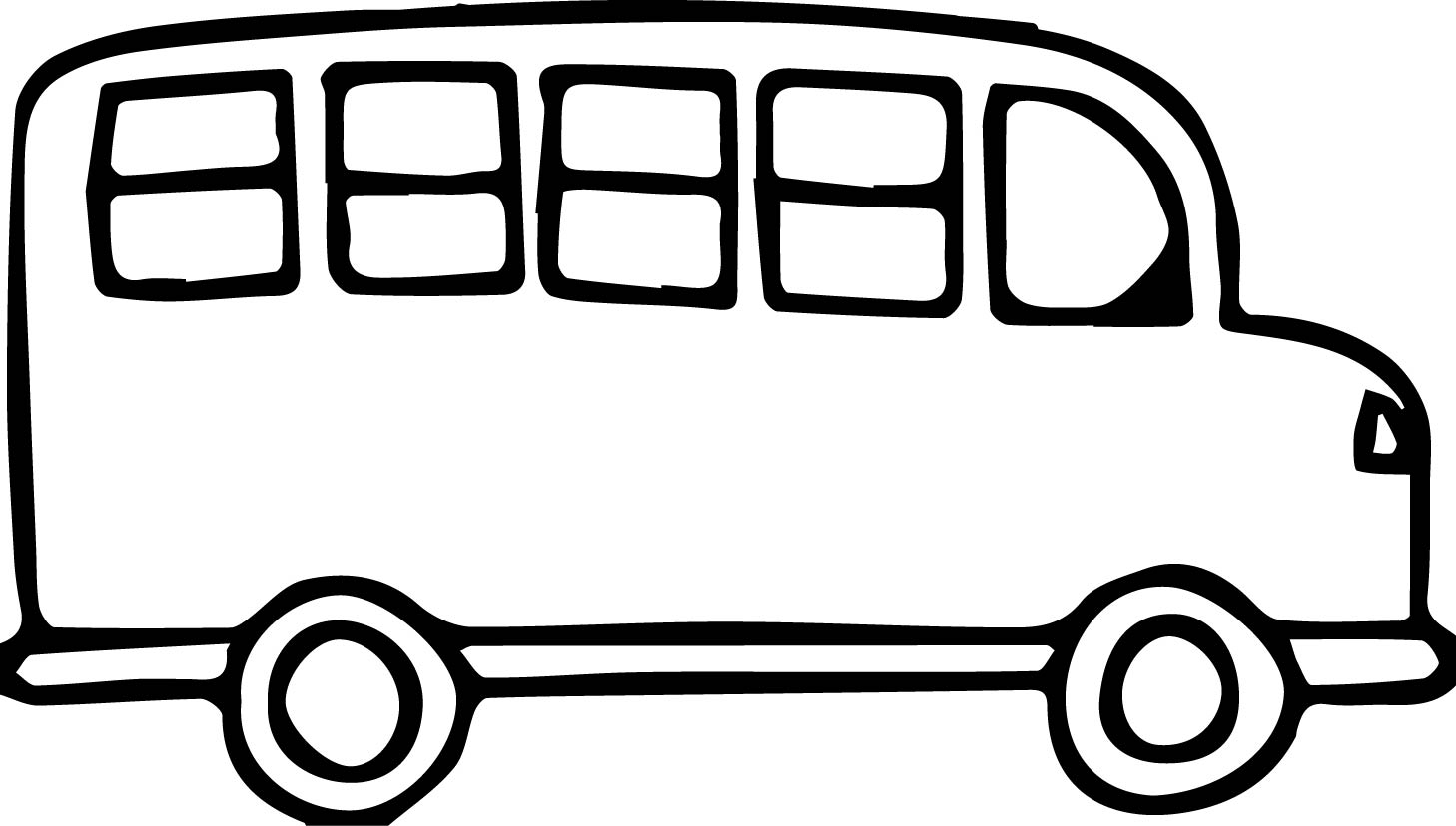 Bus Black And White Clipart.