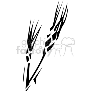 black and white wheat clipart. Royalty.