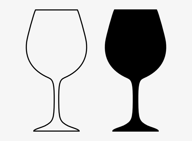 Black And White Wine Glass Clipart - Aula