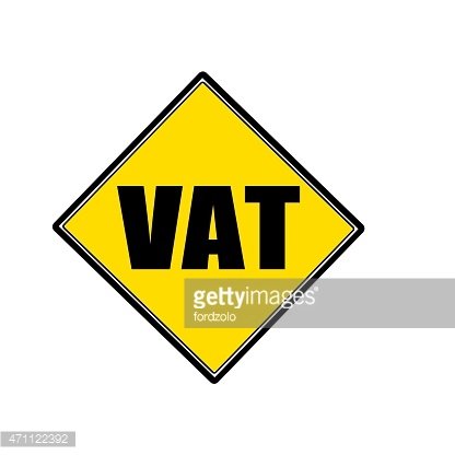 Vat black stamp text on yellow Clipart Image.