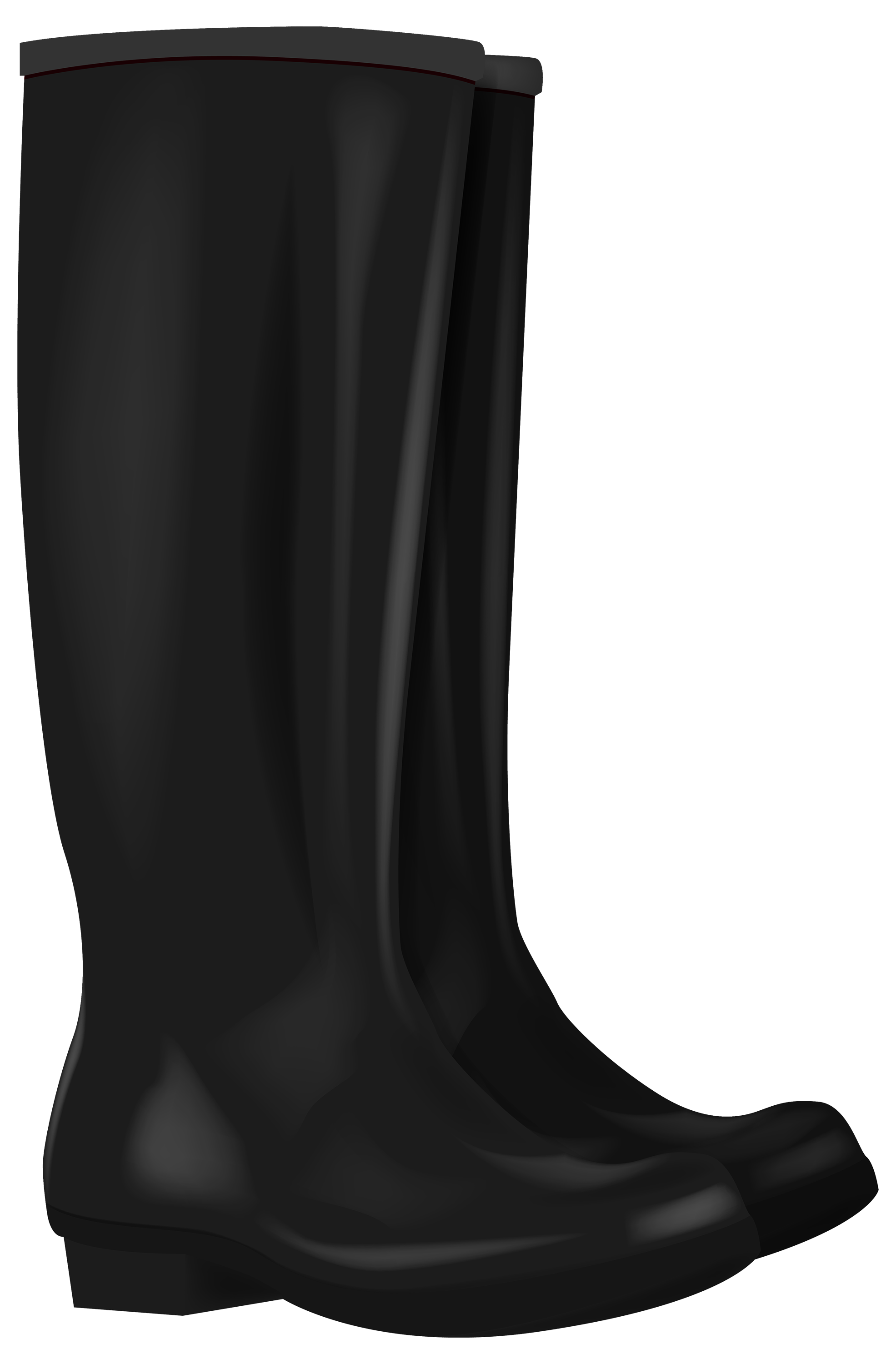 Black Rubber Boots PNG Clipart.