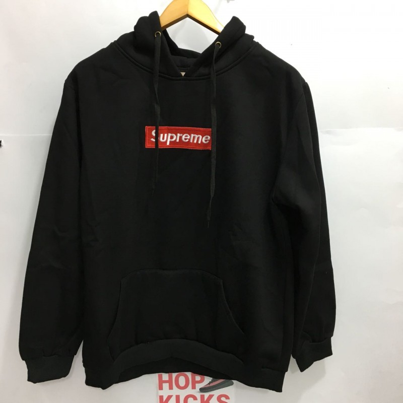 SUPREME BOX LOGO BLACK HOODIE [ HYPED STREET WEAR ].