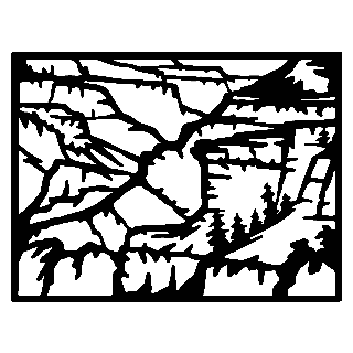 Grand canyon clipart black and white.