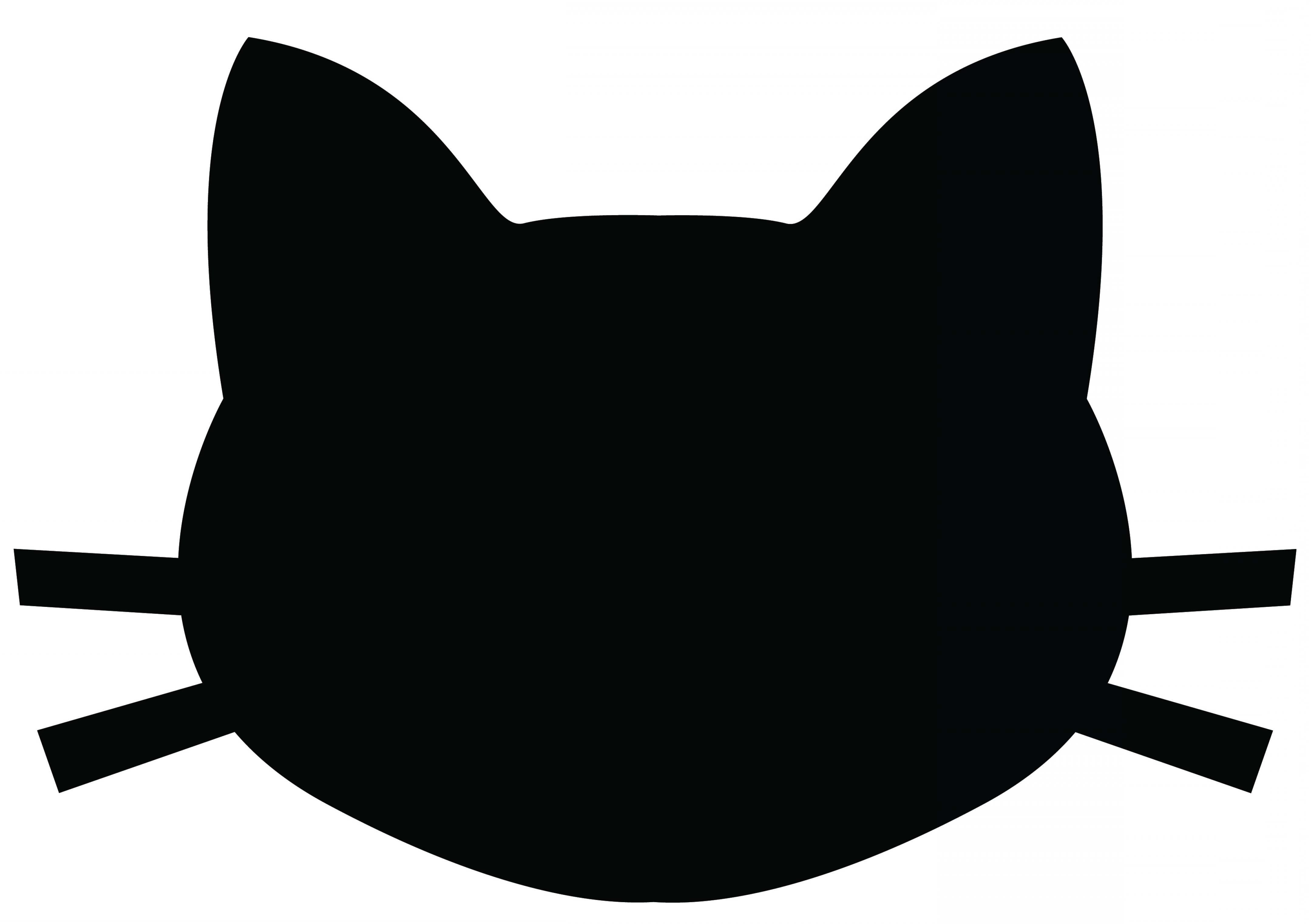 Cat Face Clipart Black And White.