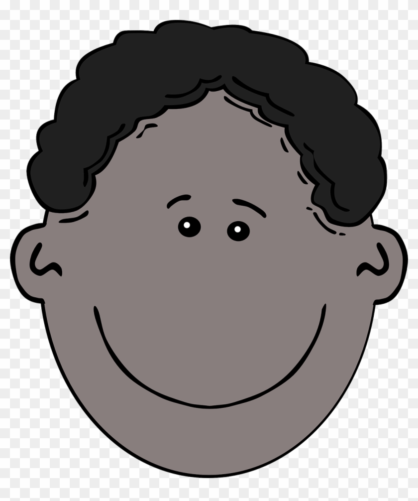 Black Boy Face Curly Hair Png Image.