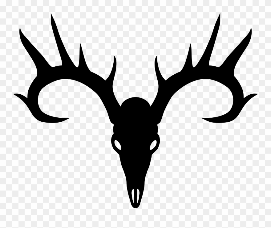 Black Deer Skull Silhouette.