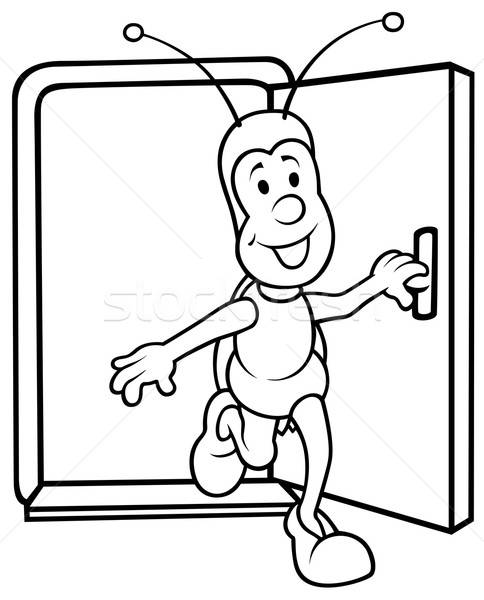 Bug and Open Door vector illustration © Roman Dekan (derocz.