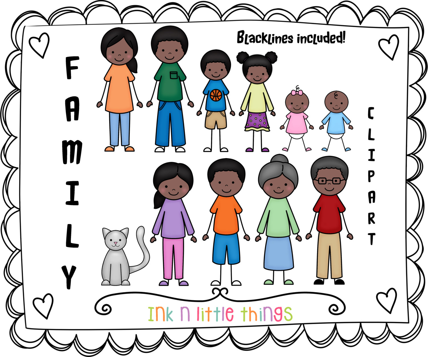 Black Family Clipart.