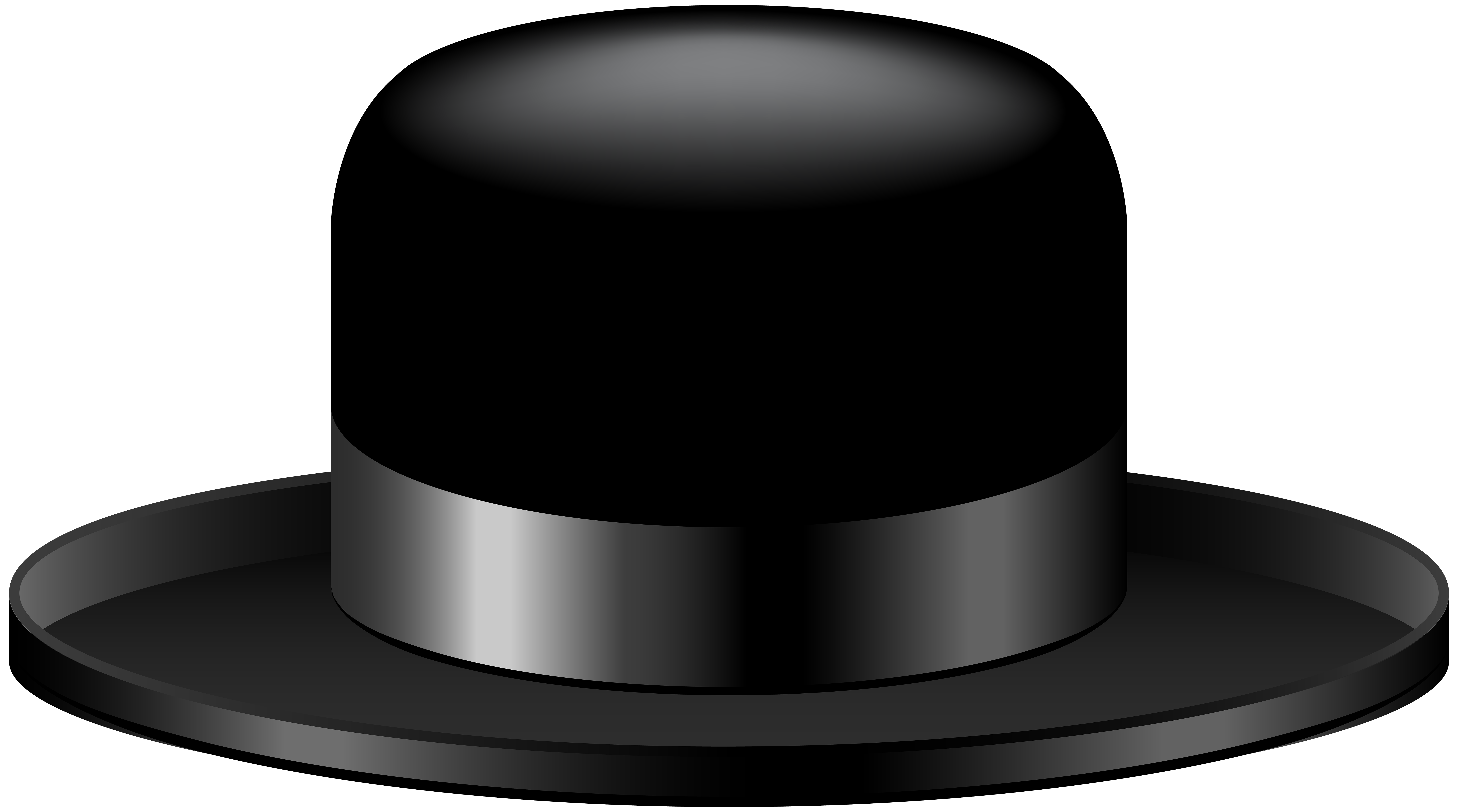 Black Hat Transparent Clip Art Image.