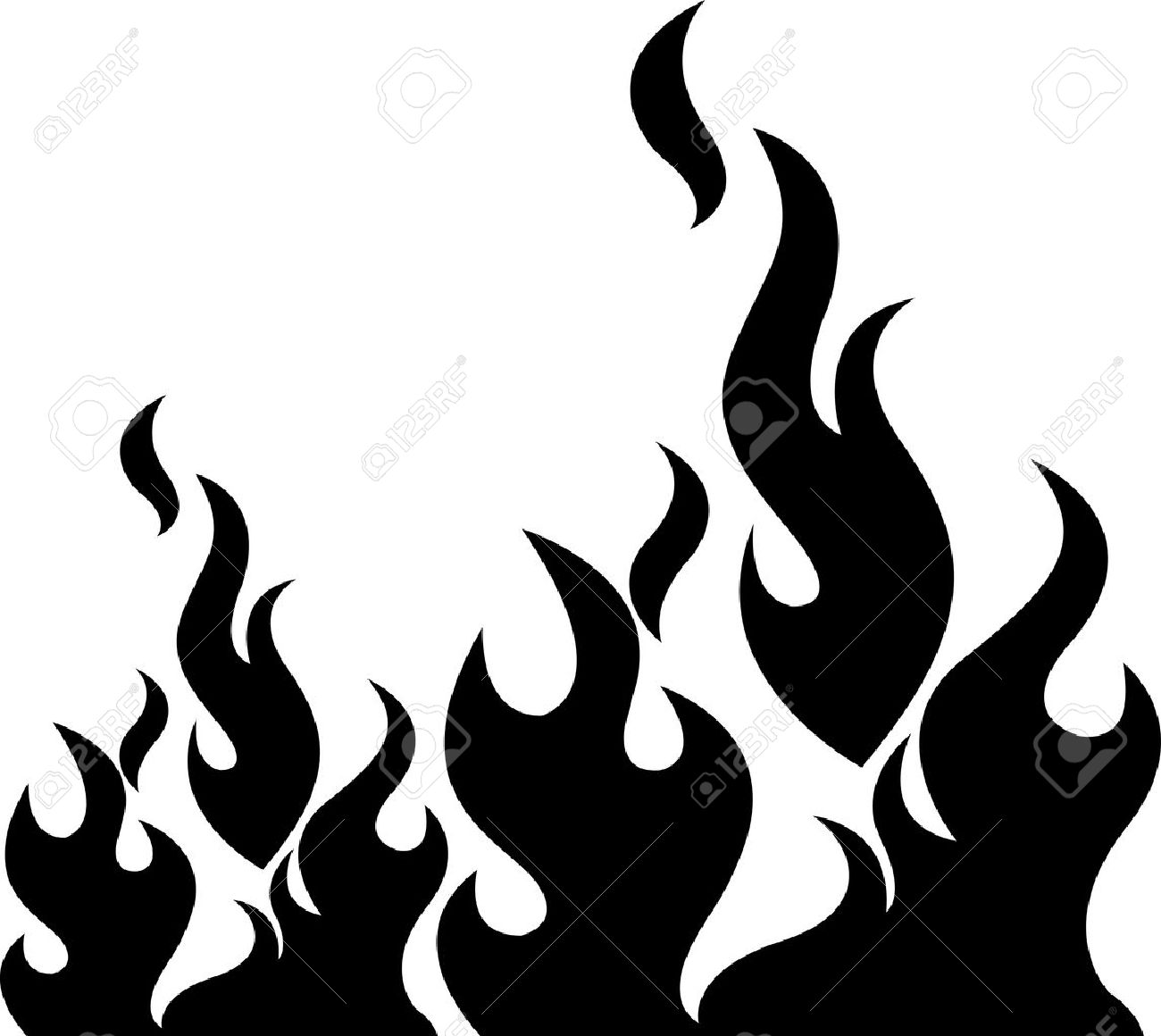 Illustration art of a black flame with isolated background.