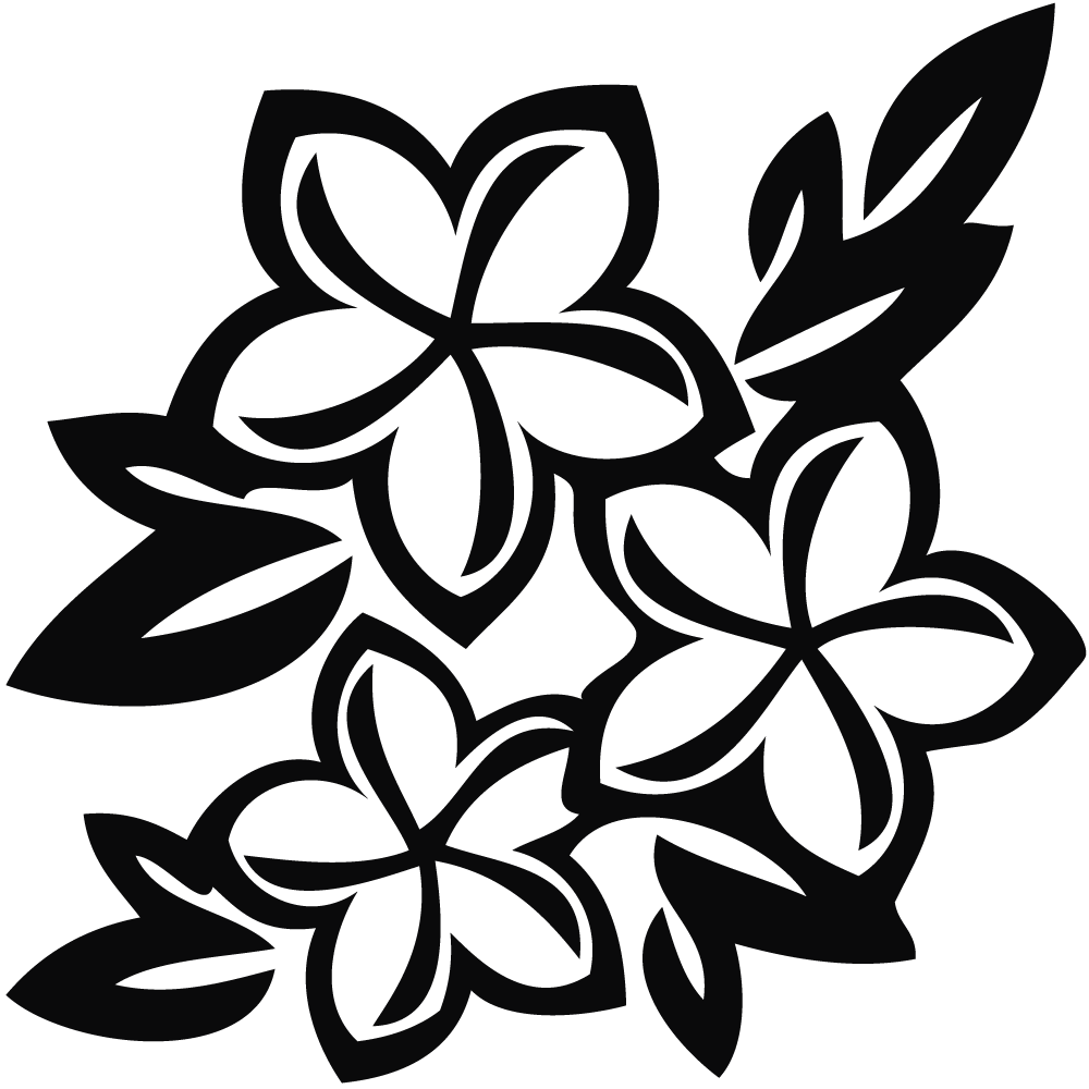 Black Flower Design Clipart.