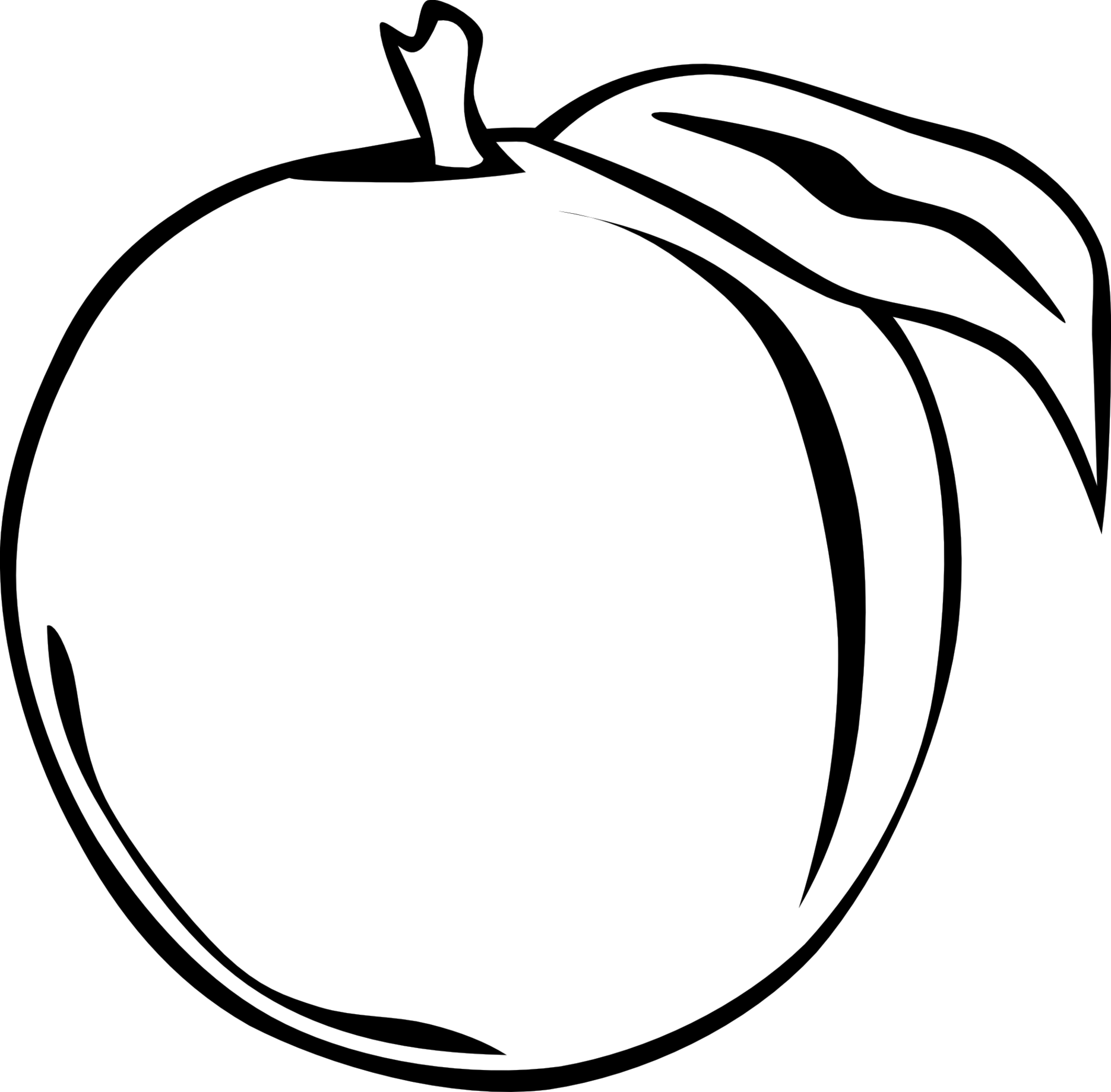 Clipart of fruits black and white.