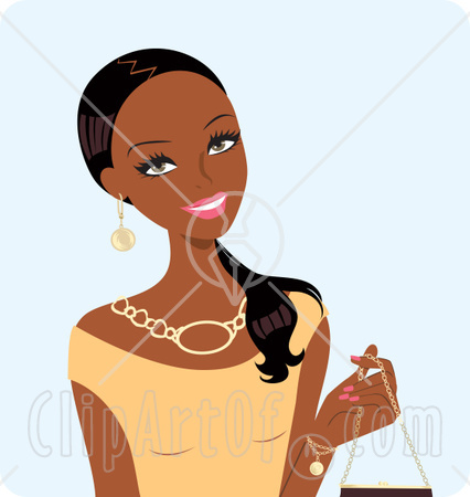 Beautiful black girl clipart.