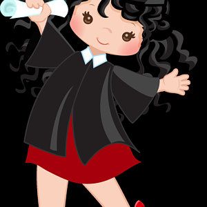 Graduation Clipart. Graduation graphics, cape, scroll, cap.