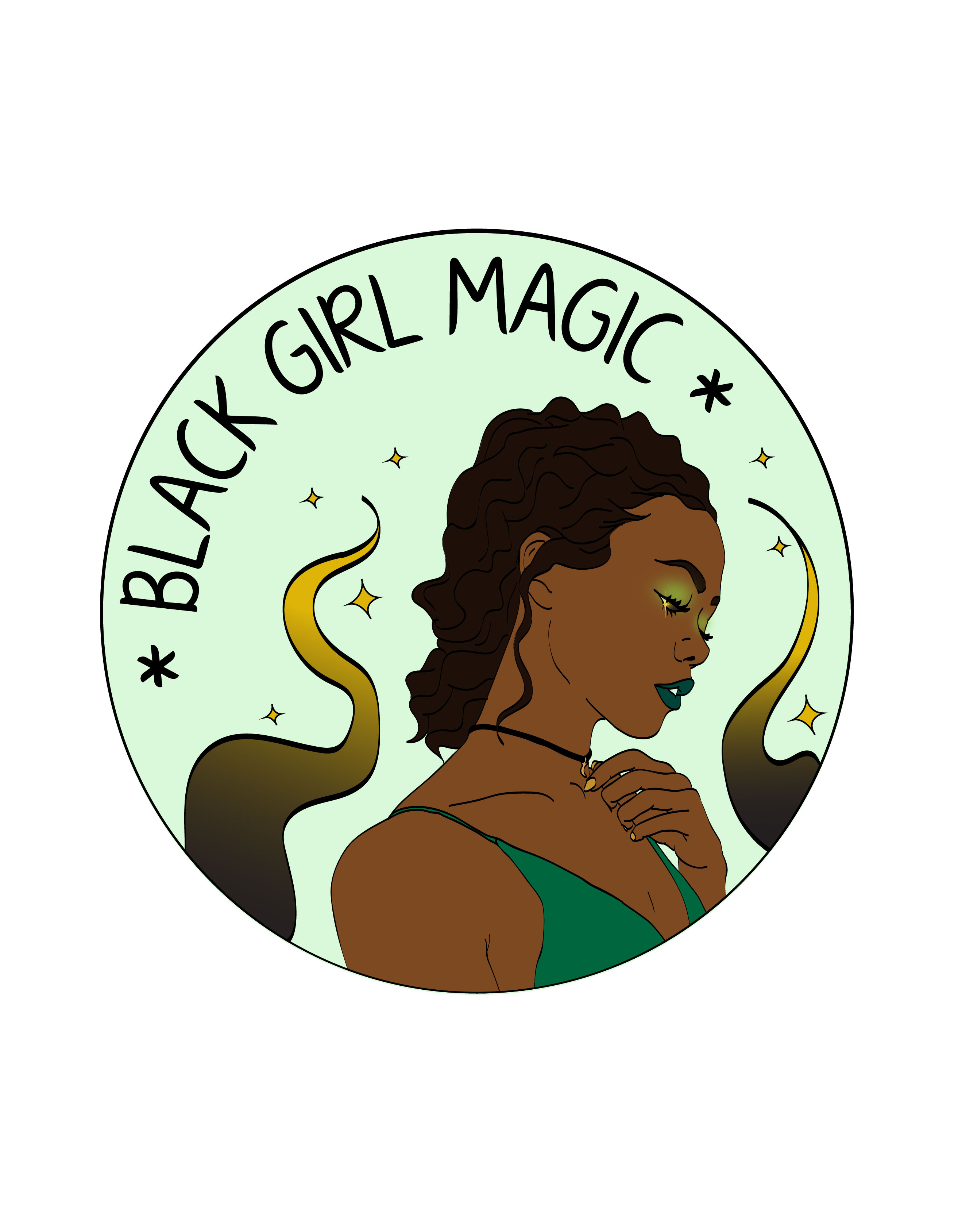 Black Girl Magic sold by Flower Morgue Illustration.