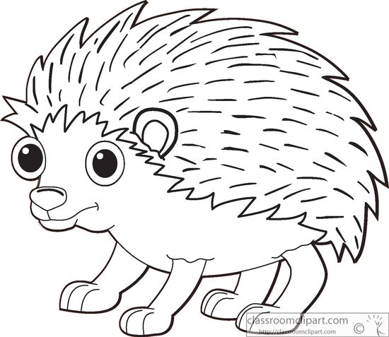 Hedgehog Black And White Clipart.