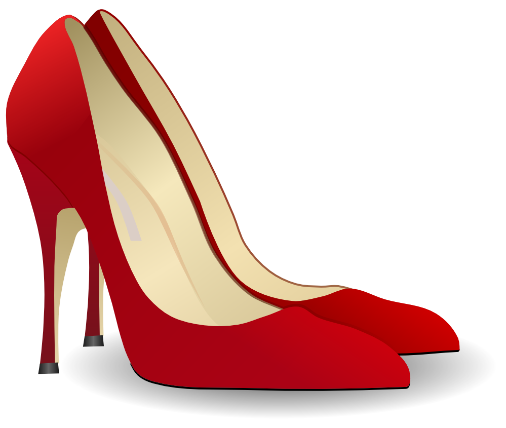 black and white high heel clipart.