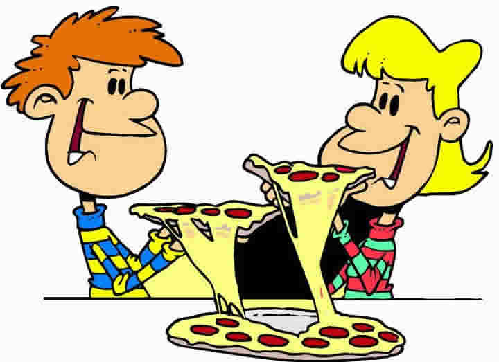 Eating Pizza Clipart.