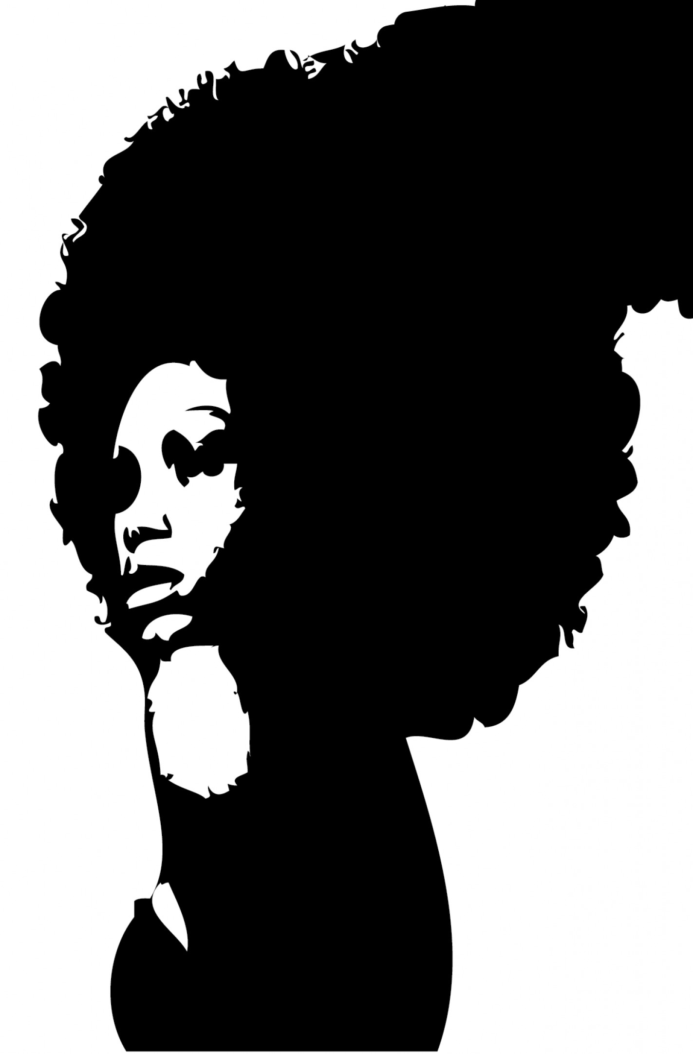 Download clipart black side face afro man silhoutte 20 free ...