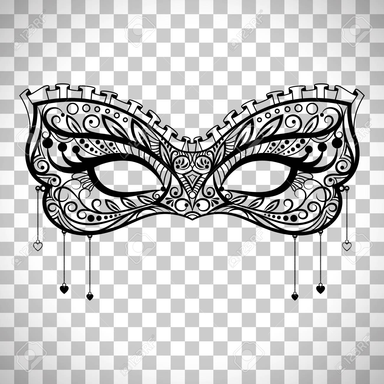 Black And White Masquerade Mask Clip Art