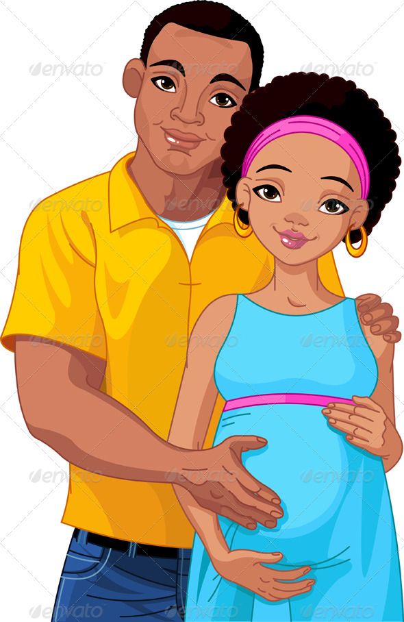 Pregnant Mom And Dad Clipart.