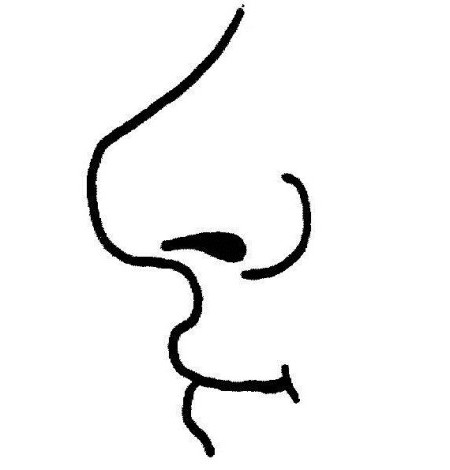Black and white nose clipart.