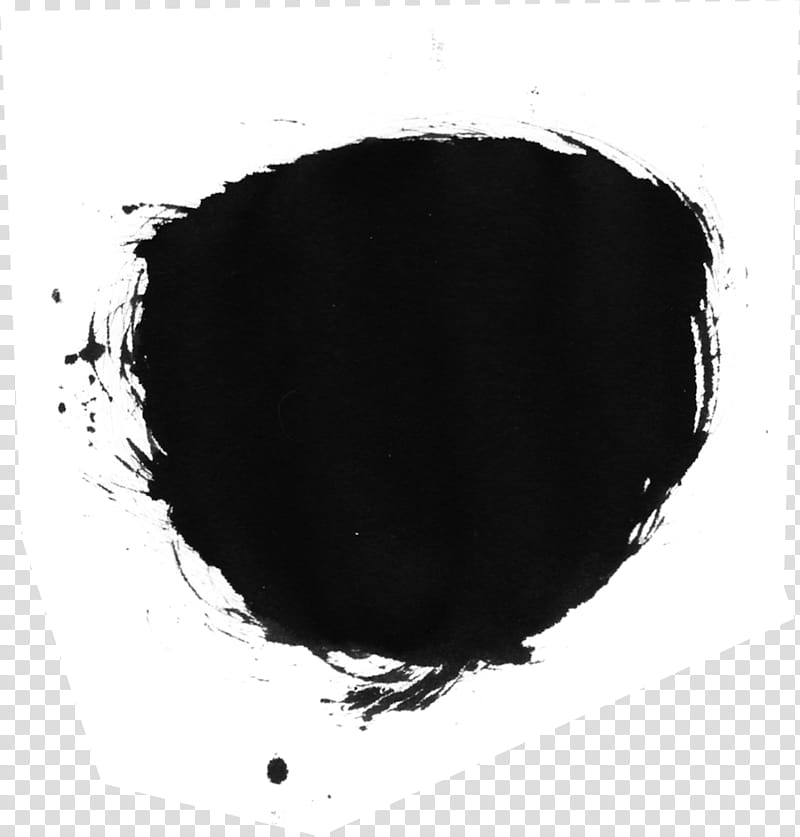 Brush Set , white surface with black paint transparent.
